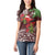 Christmas Hawaii with I'iwi Bird Women Polo Shirt Aloha Mele Kalikimaka - Oxblood Art