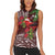 Christmas Hawaii with I'iwi Bird Women Sleeveless Polo Shirt Aloha Mele Kalikimaka - Oxblood Art