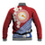 French Polynesia Baseball Jacket Tahitian Tiare Flowers Tribal