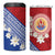 French Polynesia 4 in 1 Can Cooler Tumbler Tahitian Tiare Flowers Tribal