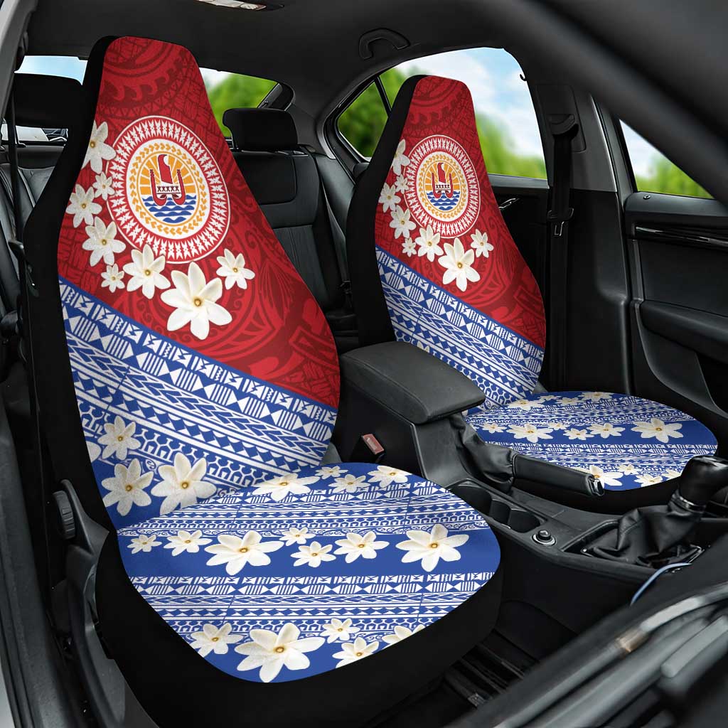 French Polynesia Car Seat Cover Tahitian Tiare Flowers Tribal