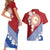 French Polynesia Couples Matching Short Sleeve Bodycon Dress and Hawaiian Shirt Tahitian Tiare Flowers Tribal