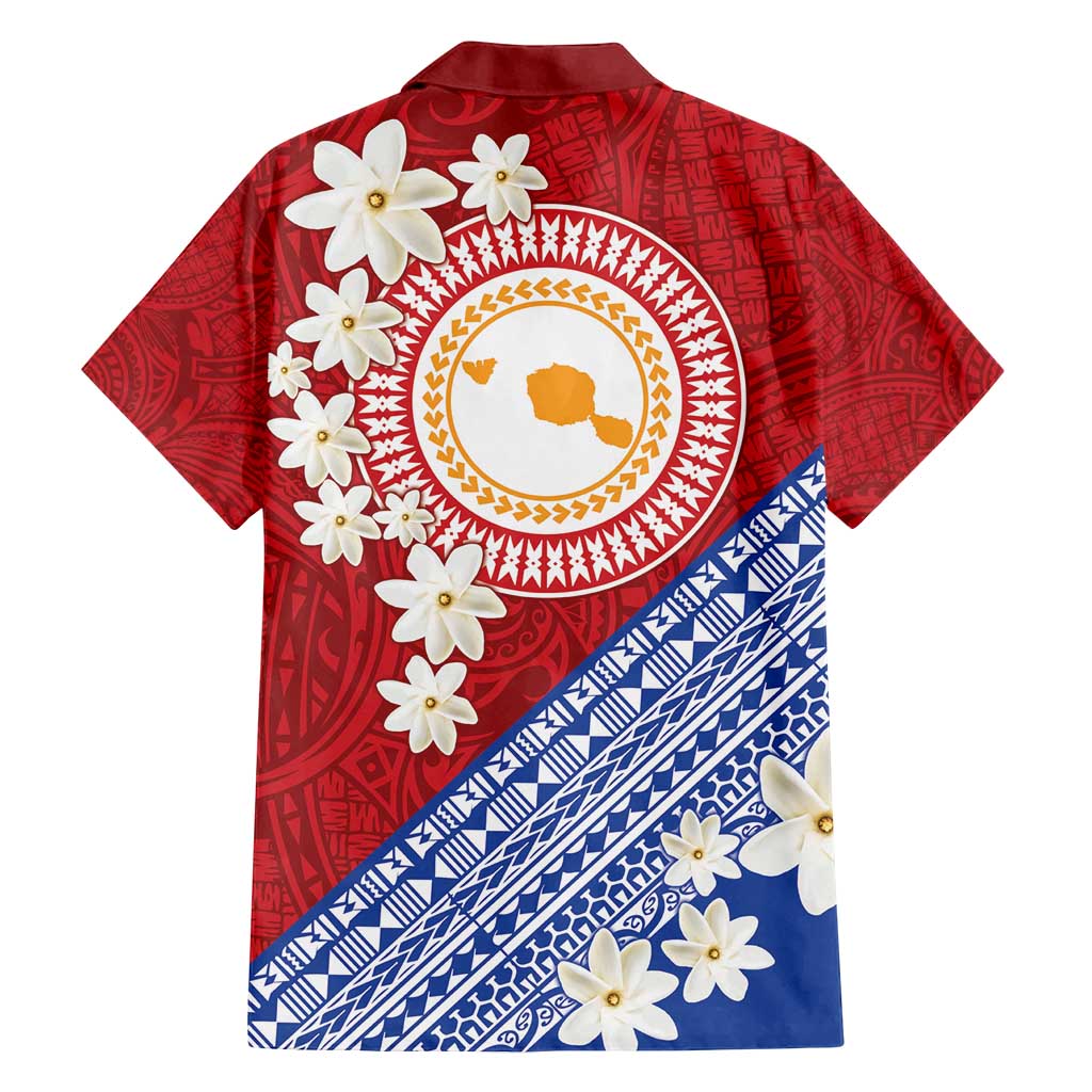 French Polynesia Family Matching Puletasi and Hawaiian Shirt Tahitian Tiare Flowers Tribal LT9 - Polynesian Pride