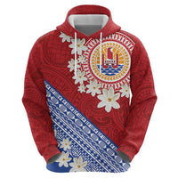 French Polynesia Hoodie Tahitian Tiare Flowers Tribal