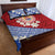 French Polynesia Quilt Bed Set Tahitian Tiare Flowers Tribal