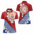 French Polynesia Women Polo Shirt Tahitian Tiare Flowers Tribal