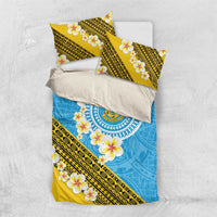 Tuvalu Plumeria Flowers Bedding Set Polynesian Tribal Pattern