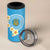 Tuvalu Plumeria Flowers 4 in 1 Can Cooler Tumbler Polynesian Tribal Pattern