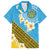 Tuvalu Plumeria Flowers Family Matching Long Sleeve Bodycon Dress and Hawaiian Shirt Polynesian Tribal Pattern