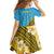 Tuvalu Plumeria Flowers Family Matching Off The Shoulder Long Sleeve Dress and Hawaiian Shirt Polynesian Tribal Pattern