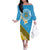 Tuvalu Plumeria Flowers Family Matching Off The Shoulder Long Sleeve Dress and Hawaiian Shirt Polynesian Tribal Pattern