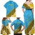 Tuvalu Plumeria Flowers Family Matching Off Shoulder Maxi Dress and Hawaiian Shirt Polynesian Tribal Pattern