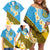 Tuvalu Plumeria Flowers Family Matching Off Shoulder Short Dress and Hawaiian Shirt Polynesian Tribal Pattern