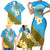 Tuvalu Plumeria Flowers Family Matching Short Sleeve Bodycon Dress and Hawaiian Shirt Polynesian Tribal Pattern