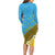 Tuvalu Plumeria Flowers Long Sleeve Bodycon Dress Polynesian Tribal Pattern