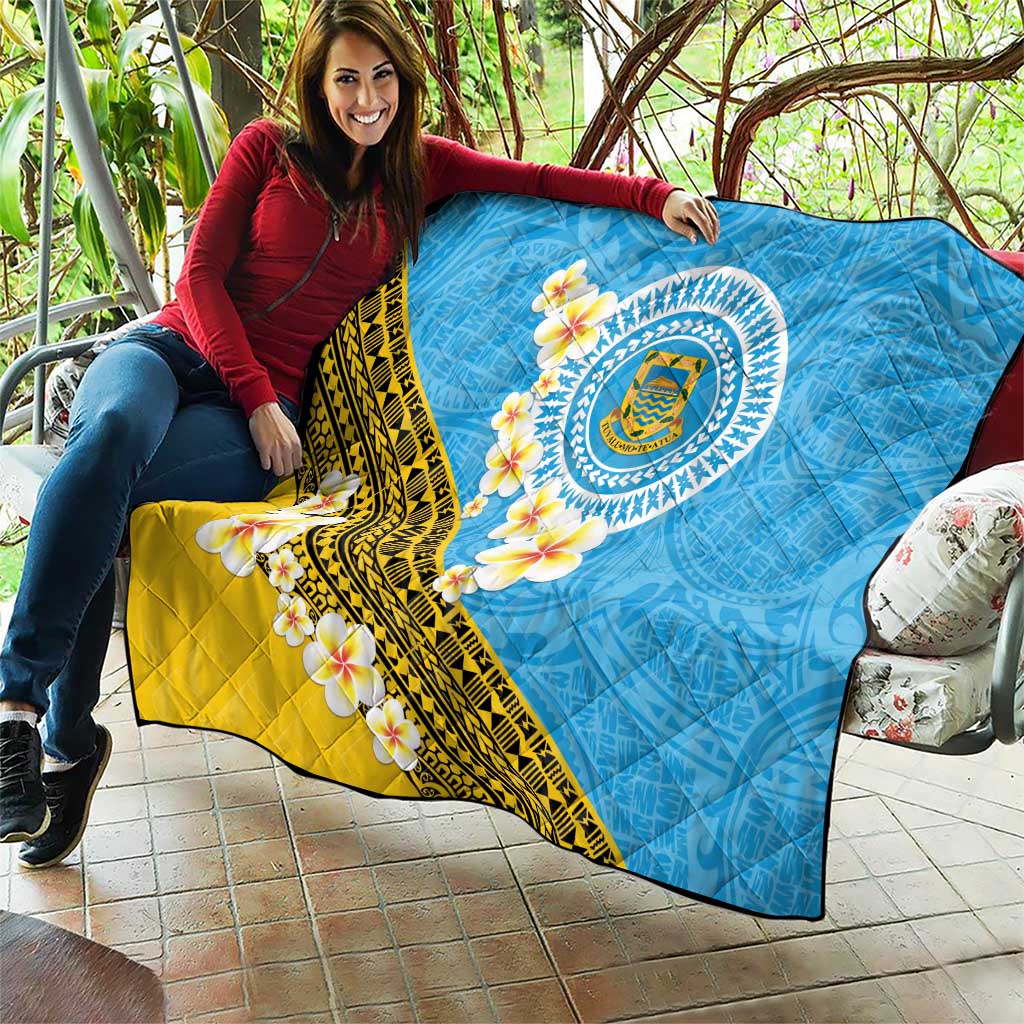 Tuvalu Plumeria Flowers Quilt Polynesian Tribal Pattern