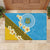 Tuvalu Plumeria Flowers Rubber Doormat Polynesian Tribal Pattern