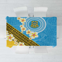 Tuvalu Plumeria Flowers Tablecloth Polynesian Tribal Pattern