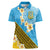 Tuvalu Plumeria Flowers Women Polo Shirt Polynesian Tribal Pattern