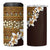 Vintage Hibiscus Turtle Pattern 4 in 1 Can Cooler Tumbler with Plumeria Half Style