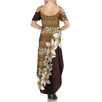 Vintage Hibiscus Turtle Pattern Family Matching Summer Maxi Dress and Hawaiian Shirt with Plumeria Half Style