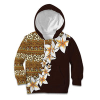 Vintage Hibiscus Turtle Pattern Kid Hoodie with Plumeria Half Style