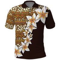 Vintage Hibiscus Turtle Pattern Polo Shirt with Plumeria Half Style