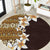 Vintage Hibiscus Turtle Pattern Round Carpet with Plumeria Half Style