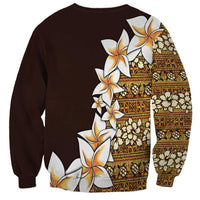 Vintage Hibiscus Turtle Pattern Sweatshirt with Plumeria Half Style
