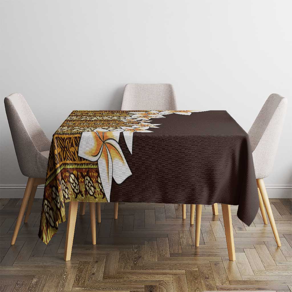Vintage Hibiscus Turtle Pattern Tablecloth with Plumeria Half Style