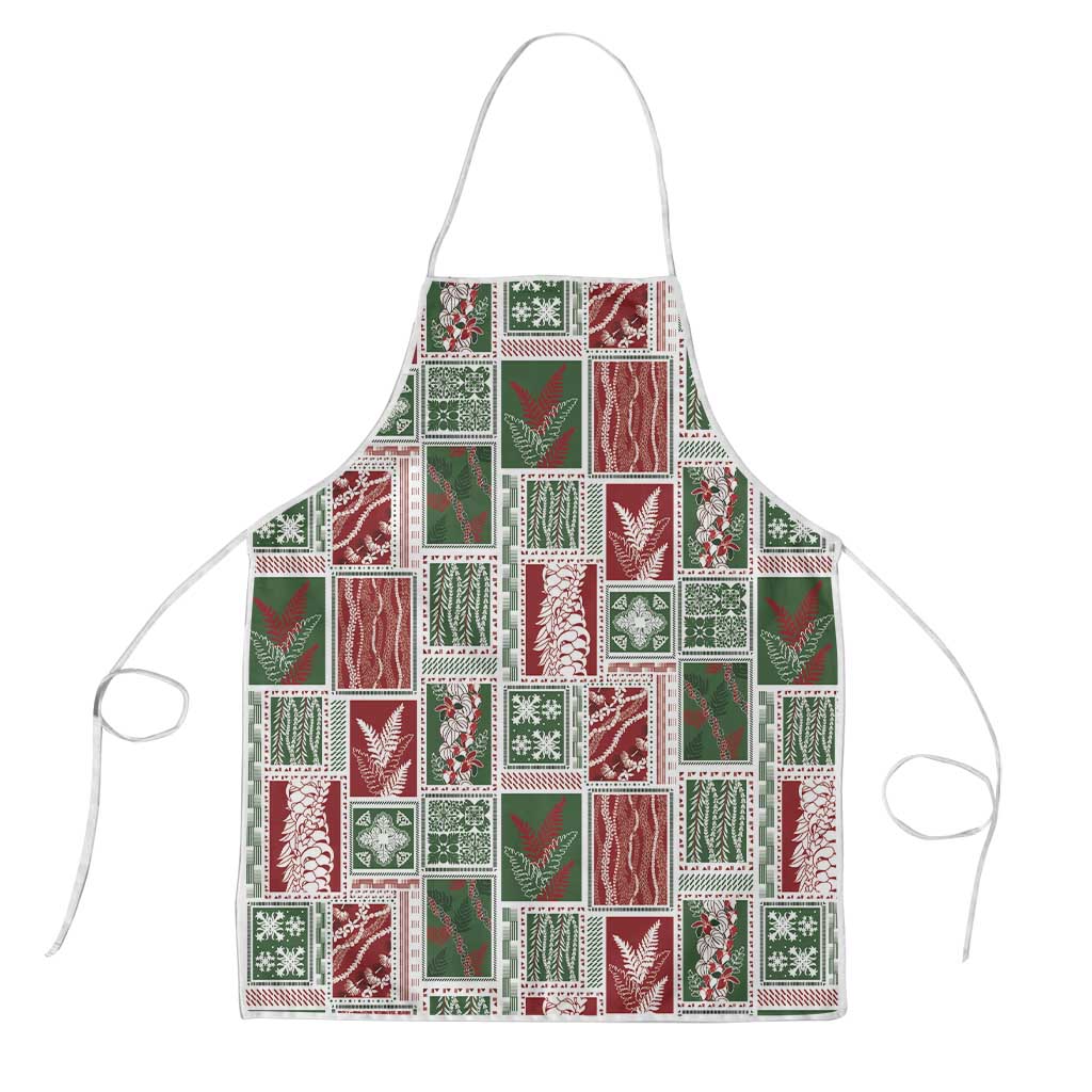 Mele Kalikimaka Hawaiian Quilt and Lei Patchwork Apron - Polynesian Pride