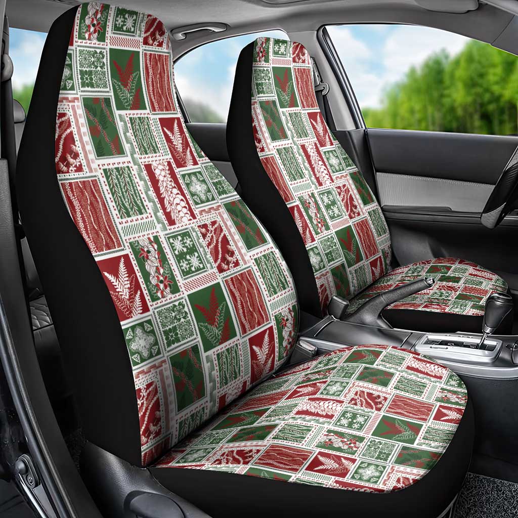 Mele Kalikimaka Hawaiian Quilt and Lei Patchwork Car Seat Cover - Polynesian Pride