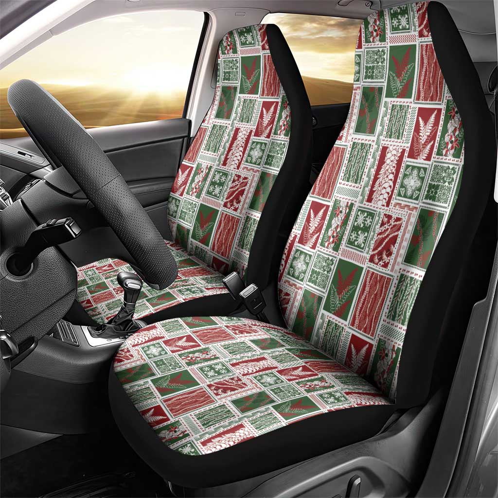 Mele Kalikimaka Hawaiian Quilt and Lei Patchwork Car Seat Cover - Polynesian Pride