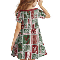 Mele Kalikimaka Hawaiian Quilt and Lei Patchwork Family Matching Long Sleeve Bodycon Dress and Hawaiian Shirt - Polynesian Pride