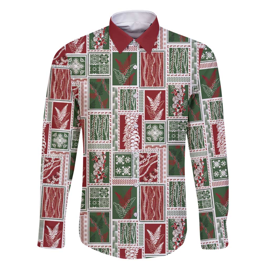 Mele Kalikimaka Hawaiian Quilt and Lei Patchwork Family Matching Short Sleeve Bodycon Dress and Hawaiian Shirt - Polynesian Pride