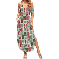 Mele Kalikimaka Hawaiian Quilt and Lei Patchwork Family Matching Summer Maxi Dress and Hawaiian Shirt - Polynesian Pride