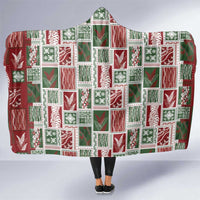 Mele Kalikimaka Hawaiian Quilt and Lei Patchwork Hooded Blanket - Polynesian Pride