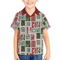 Mele Kalikimaka Hawaiian Quilt and Lei Patchwork Kid Hawaiian Shirt - Polynesian Pride