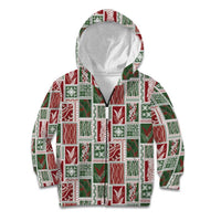 Mele Kalikimaka Hawaiian Quilt and Lei Patchwork Kid Hoodie - Polynesian Pride