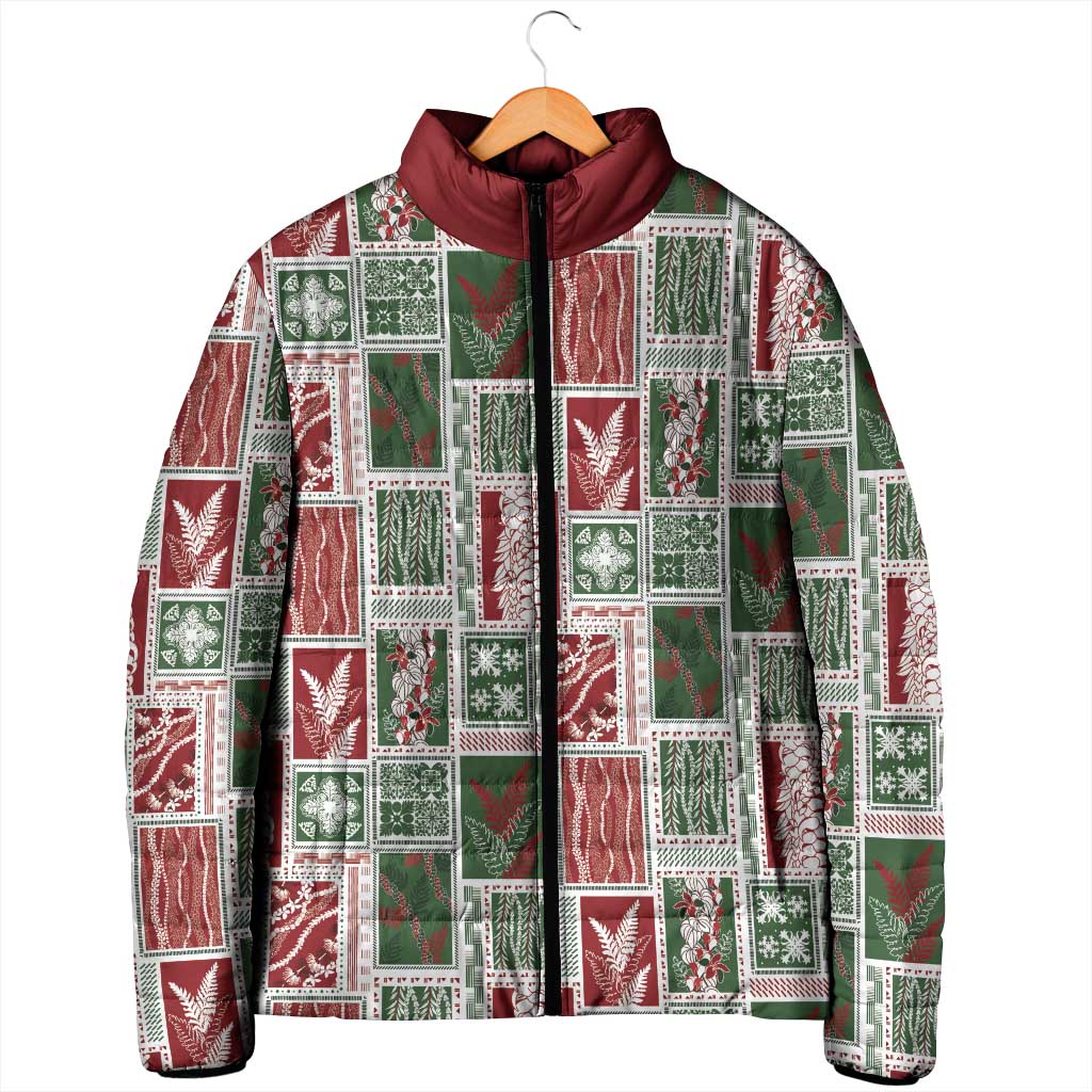 Mele Kalikimaka Hawaiian Quilt and Lei Patchwork Padded Jacket - Polynesian Pride