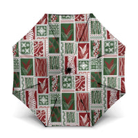 Mele Kalikimaka Hawaiian Quilt and Lei Patchwork Umbrella - Polynesian Pride