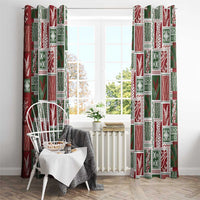 Mele Kalikimaka Hawaiian Quilt and Lei Patchwork Window Curtain - Polynesian Pride