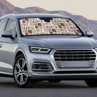 Vintage Aloha Block Quilt Auto Sun Shade Beige Inspired Lei Motifs - Polynesian Pride