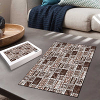 Vintage Aloha Block Quilt Puzzle Beige Inspired Lei Motifs - Polynesian Pride