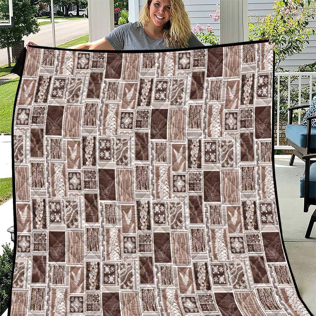 Vintage Aloha Block Quilt Quilt Beige Inspired Lei Motifs - Polynesian Pride