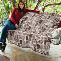 Vintage Aloha Block Quilt Quilt Beige Inspired Lei Motifs - Polynesian Pride