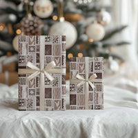 Vintage Aloha Block Quilt Wrapping Paper Beige Inspired Lei Motifs - Polynesian Pride