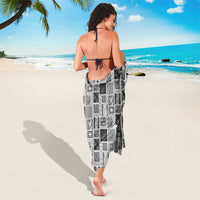 Vintage Aloha Block Quilt Sarong Black Inspired Lei Motifs - Polynesian Pride