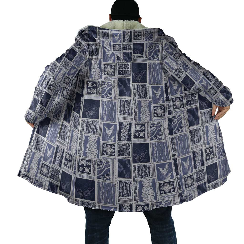 Vintage Aloha Block Quilt Cloak Blue Inspired Lei Motifs - Polynesian Pride