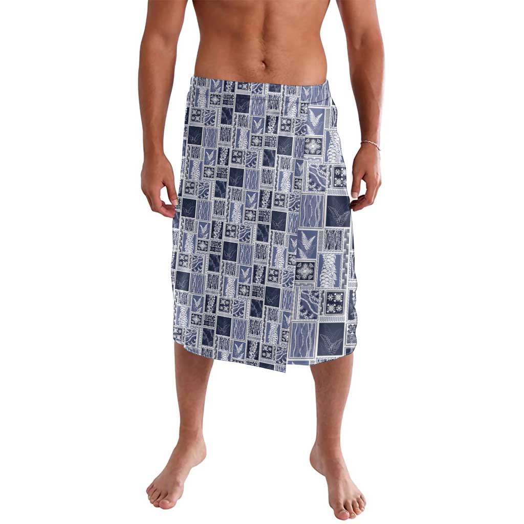 Vintage Aloha Block Quilt Lavalava Blue Inspired Lei Motifs - Polynesian Pride